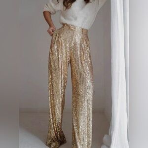 Gold Sequin Women's Pants